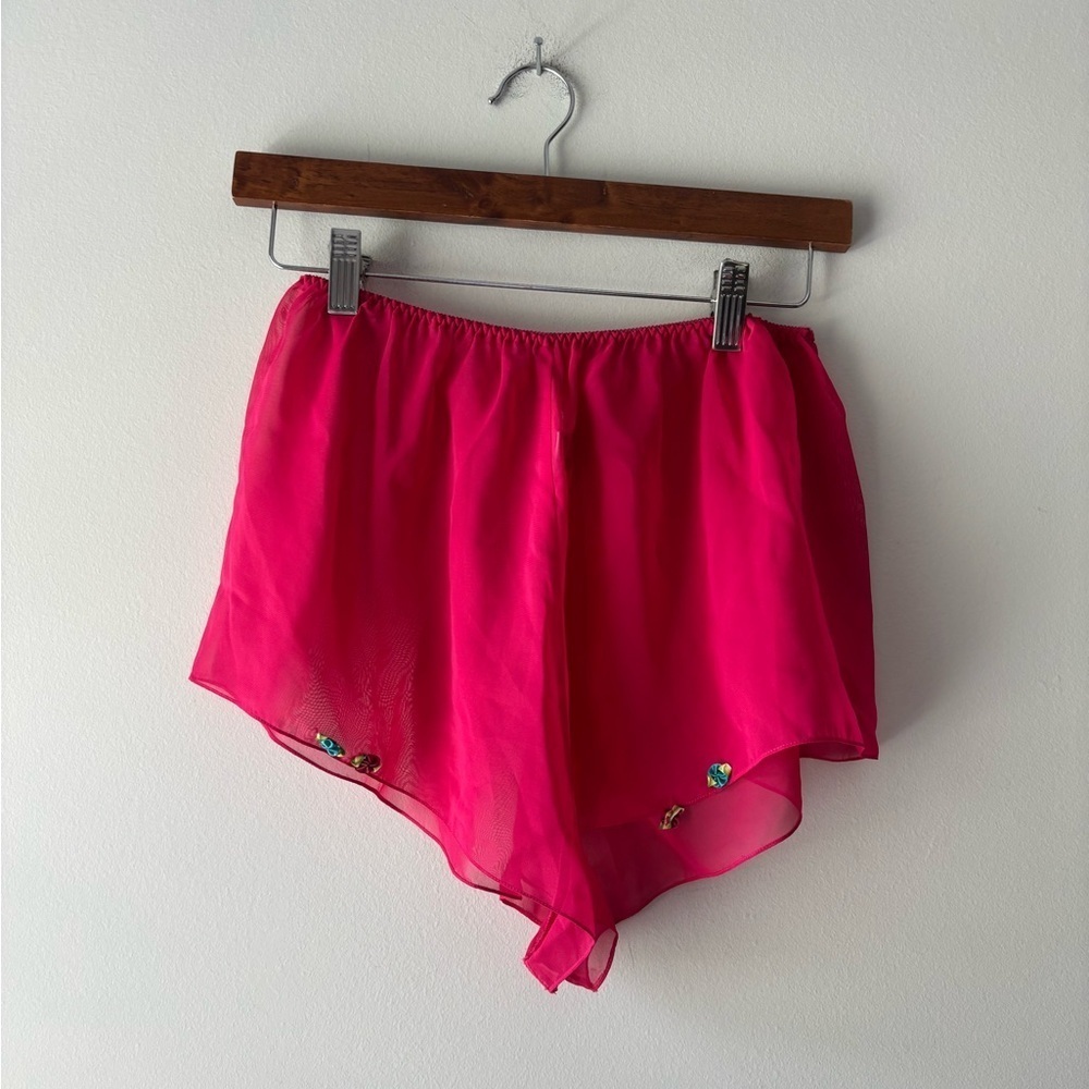 Vintage Fantasies red sheer‎ sleep wear shorts size S